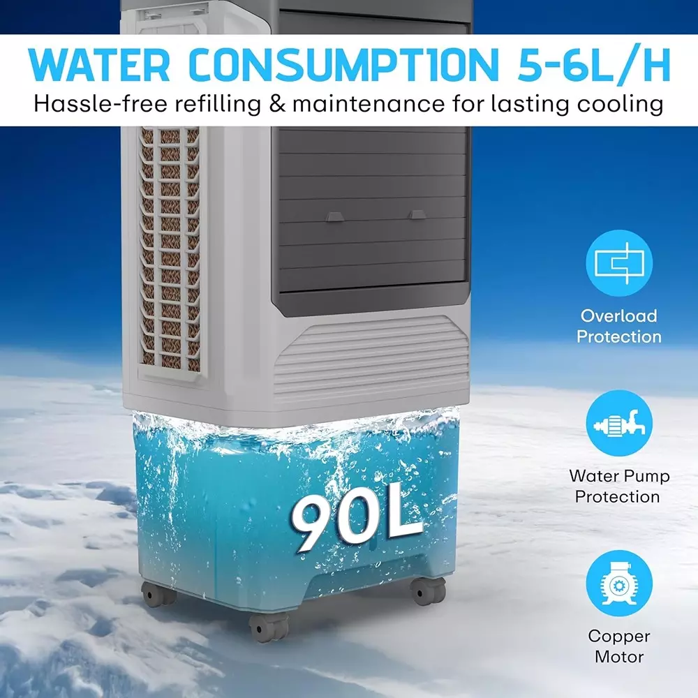 power-guard-desert-mist-desert-air-cooler-grey-and-black-color-90-l-capacity