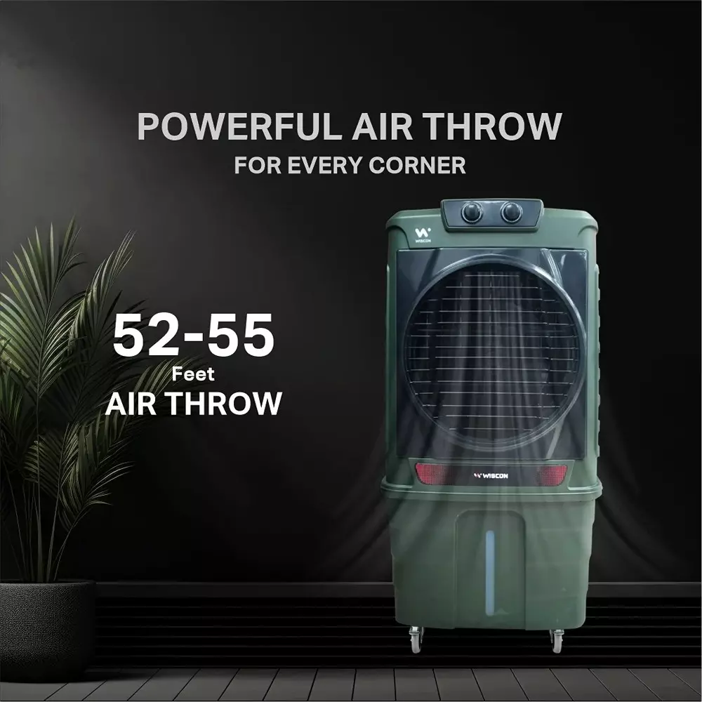 wiscon-air-cooler-with-3-speed-motor-150-l-tank-capacity-honeycomb-pad-green-for-home-office-use-wic150lfm