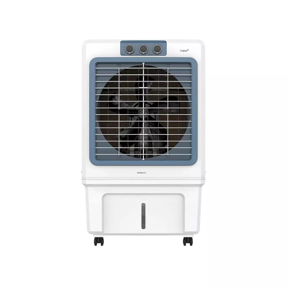 Livpure ‎‎Iceblast 70 L Desert Air Cooler Honeycomb Ice Chamber with Wheel, White