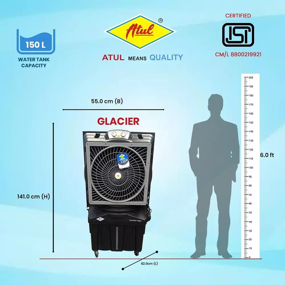 atul-air-cooler-h-frame-motor-280-w-power-150-l-capacity-black-high-pump-20-inch-508-mm-motor-size-woodwool-pads-1-side-coolers-glacier-twist-20