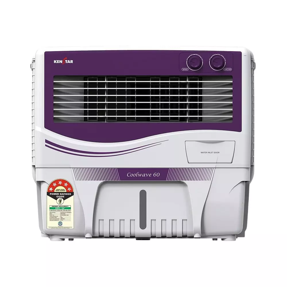 Kenstar COOLWAVE 60 Air Cooler with Woodwool Cooling Media Purple & White Color 60 L Capacity
