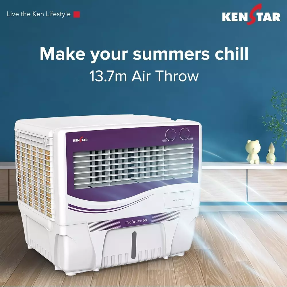 kenstar-coolwave-60-air-cooler-with-woodwool-cooling-media-purple-white-color-60-l-capacity