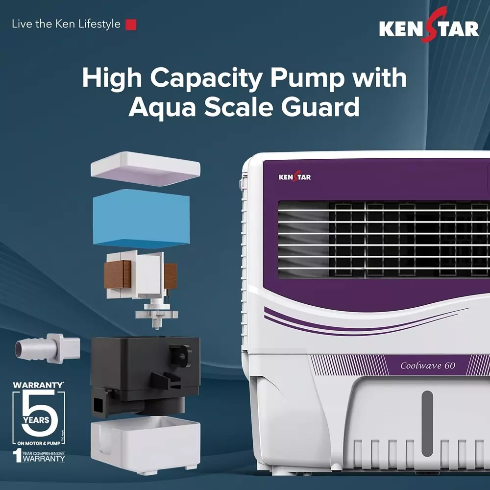 kenstar-coolwave-60-air-cooler-with-woodwool-cooling-media-purple-white-color-60-l-capacity