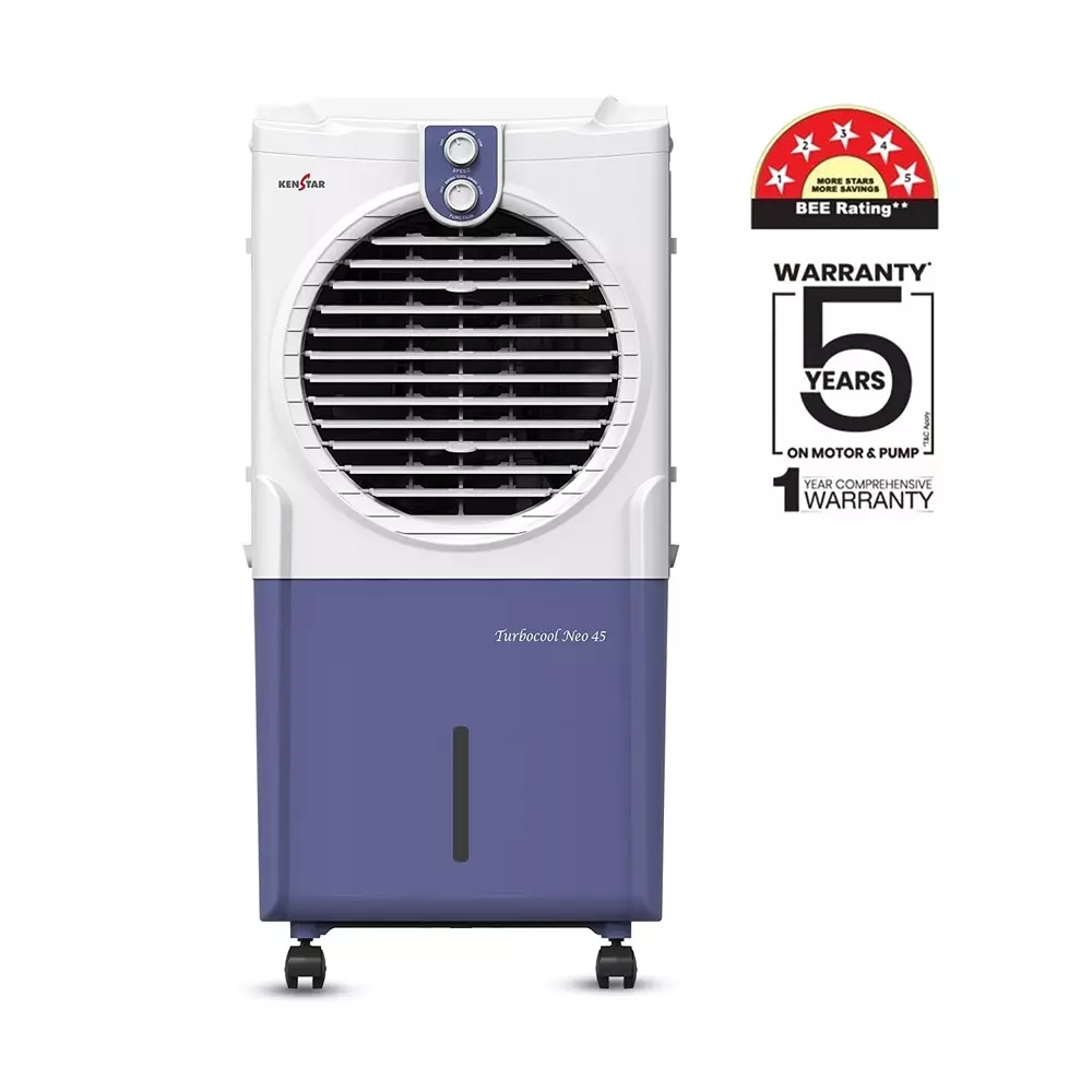 kenstar-turbocool-neo-hc-45-air-cooler-with-honeycomb-cooling-media-white-and-blue-color-45-l-capacity