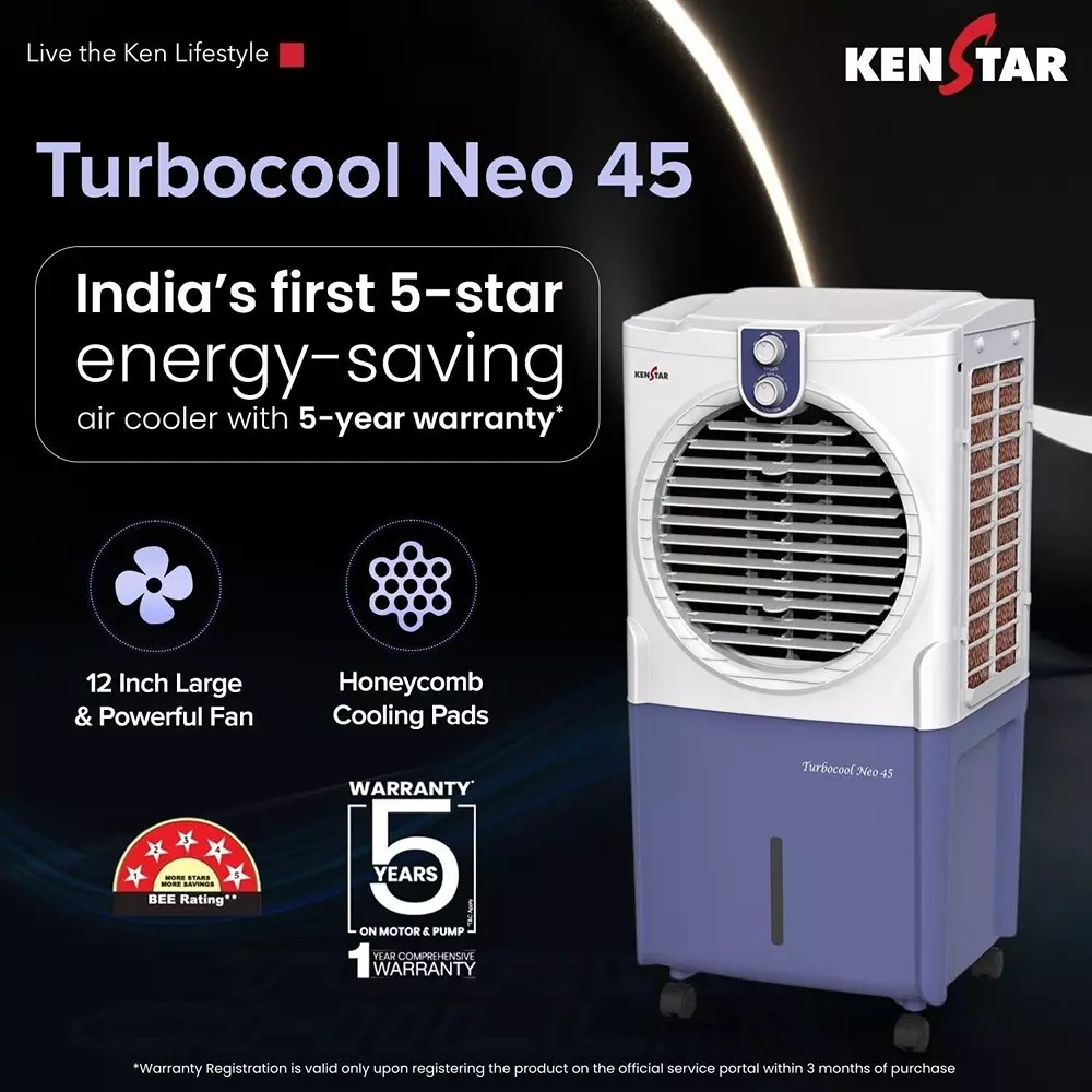 kenstar-turbocool-neo-hc-45-air-cooler-with-honeycomb-cooling-media-white-and-blue-color-45-l-capacity