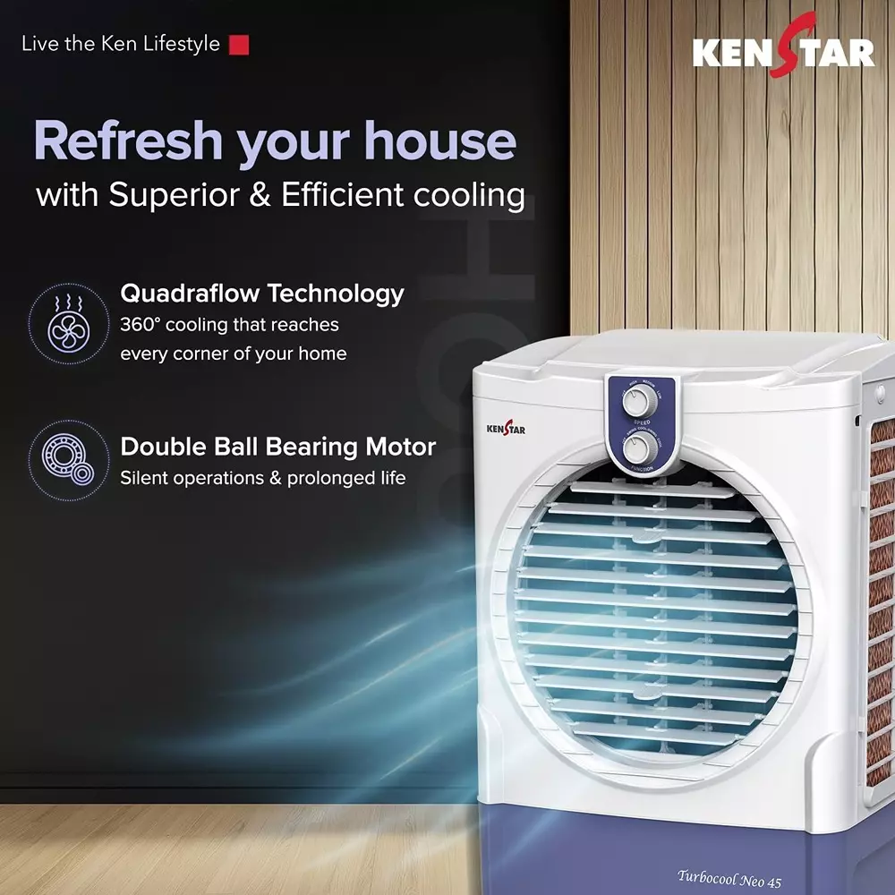 kenstar-turbocool-neo-hc-45-air-cooler-with-honeycomb-cooling-media-white-and-blue-color-45-l-capacity