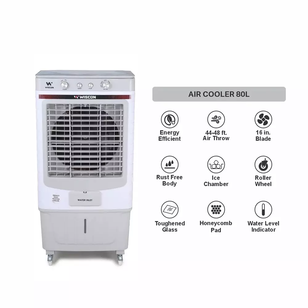 wiscon-air-cooler-with-3-speed-motor-glass-top-80-l-tank-capacity-honeycomb-pad-white-grey-for-home-office-use-wic80flm
