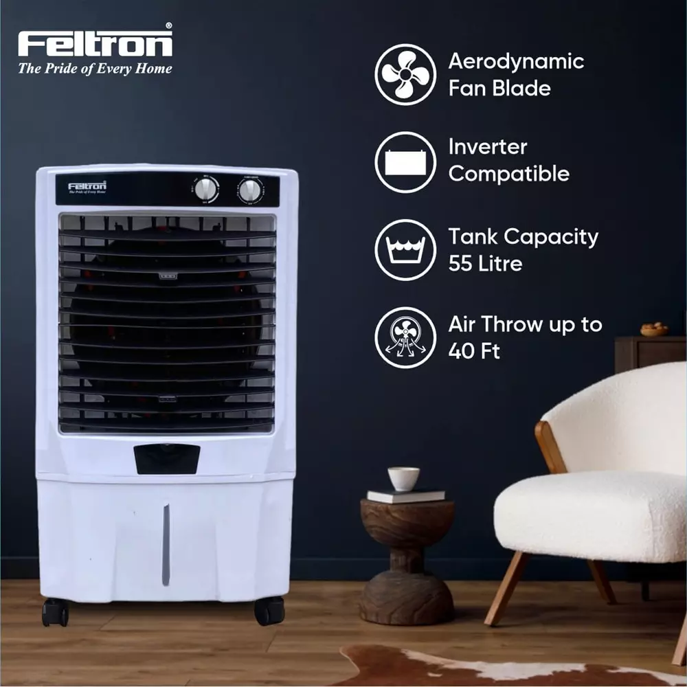 Feltron Desert Air Cooler 55 L Capacity 180 W 1500 RPM, Cool Wave Plus