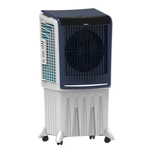Symphony CFD Air Cooler with Remote 195 W Power Electric 112 L Tank Capacity White & Grey Knob Control for Home & Office, SILENZO - 120 I (WITH REMOTE)