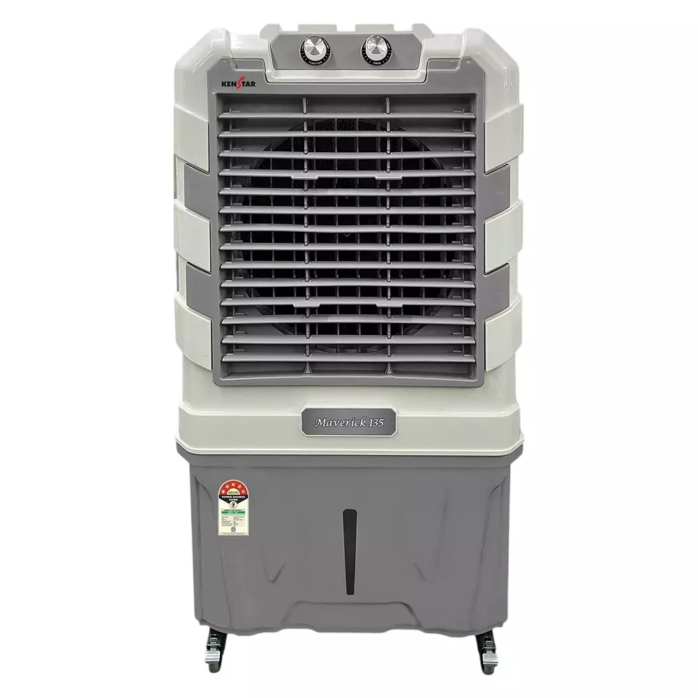 Kenstar Maverick HC 135 Desert Air Cooler with Honeycomb Cooling Media Light Grey Color 135 L Capacity