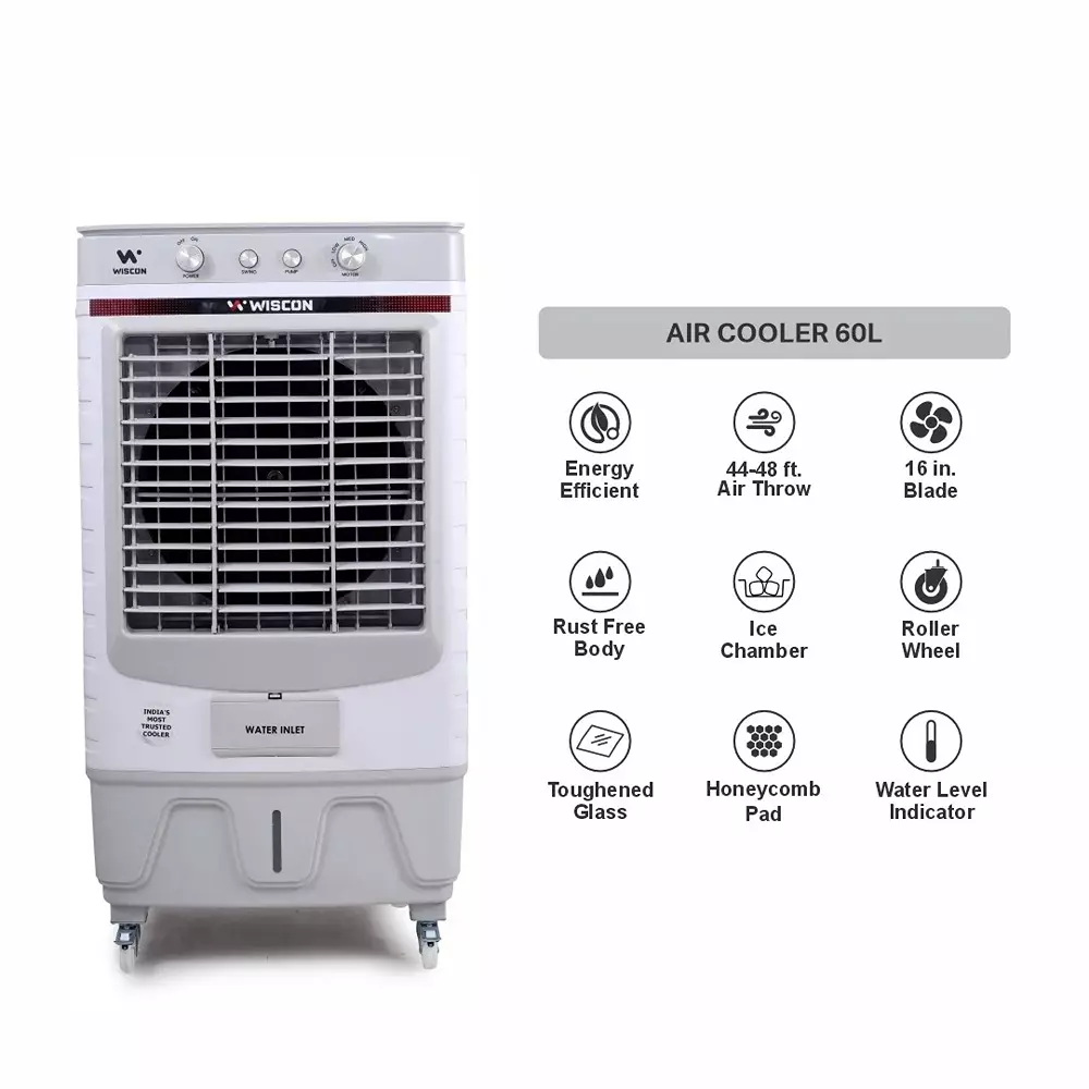 wiscon-air-cooler-with-3-speed-motor-glass-top-60-l-tank-capacity-honeycomb-pad-white-grey-for-home-office-use-wic60flm