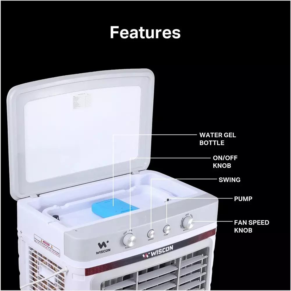 wiscon-air-cooler-with-3-speed-motor-glass-top-60-l-tank-capacity-honeycomb-pad-white-grey-for-home-office-use-wic60flm