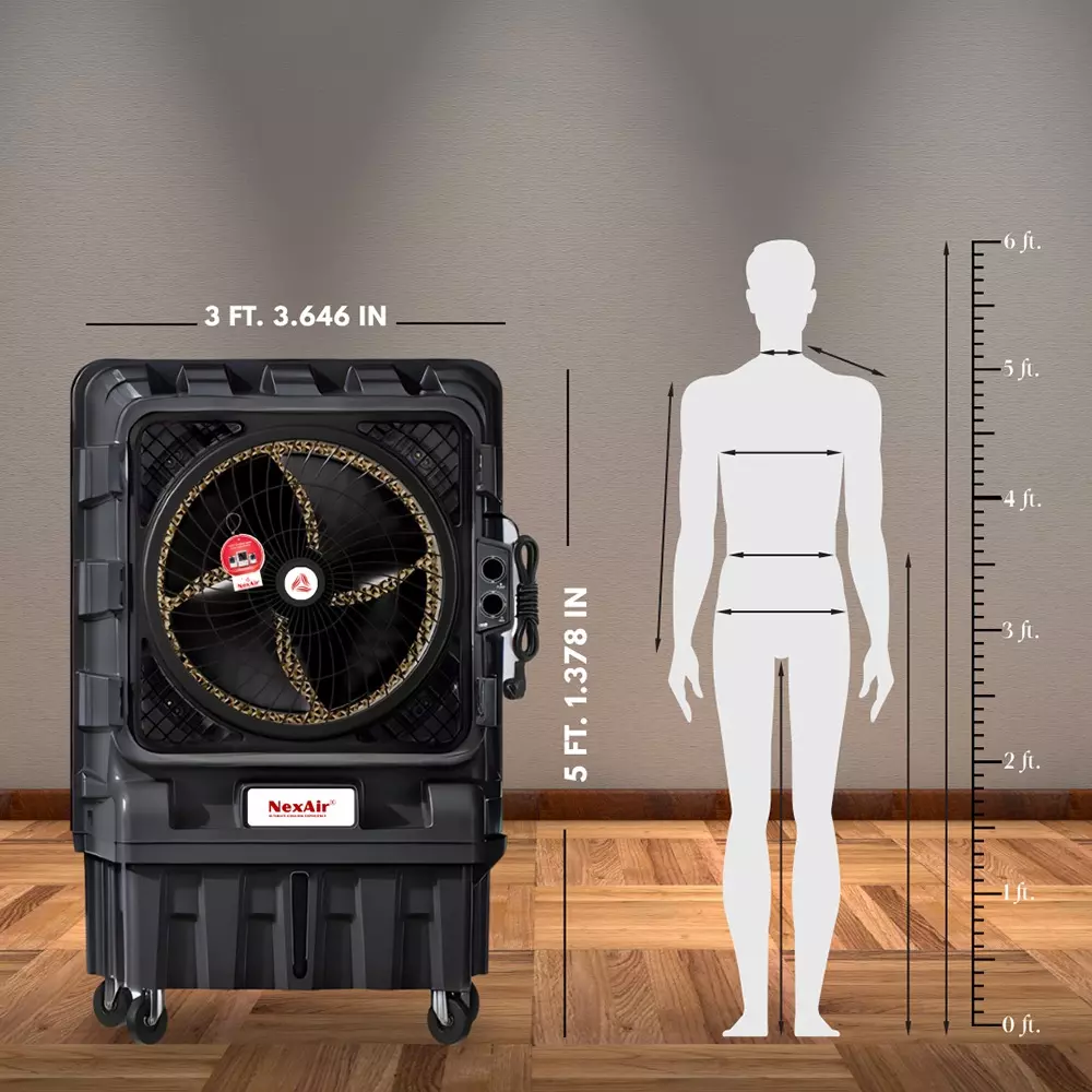 NexAir 125 L Evaporative Industrial Plastic Air Cooler 450 W Black, MAX26125