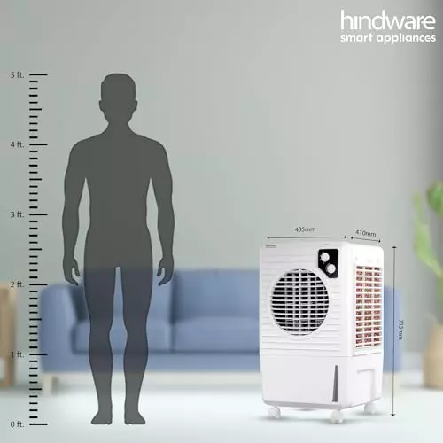 hindware-smart-appliances-air-cooler-corded-electric-black-white-surface-mounted-230-v-435x41x715-cm-size-knob-control-25-l-capacity-for-home-hotel-use-524146