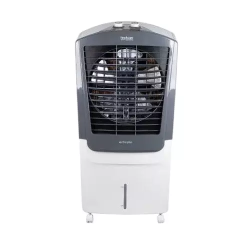 Hindware Smart Appliances 4 Wheel Desert Air Cooler 100 L Capacity White and Grey 200 W Power, Vectra Plus