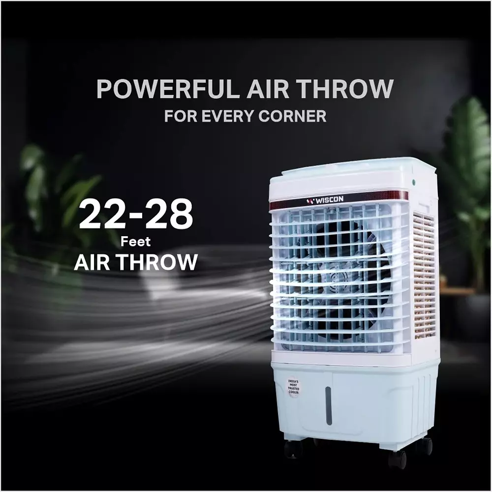 wiscon-air-cooler-with-3-speed-motor-glass-top-40-l-tank-capacity-honeycomb-pad-white-blue-for-home-office-use-wic40flm