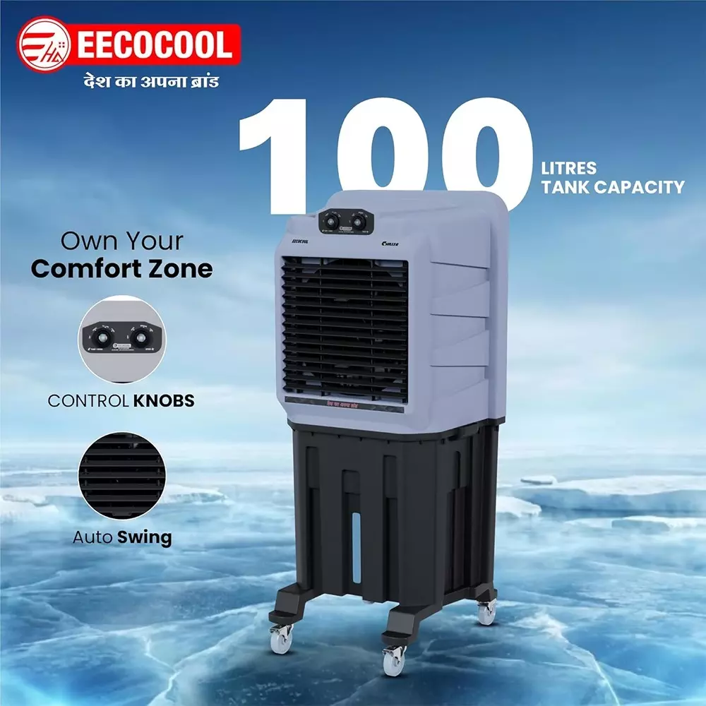 eecocool-chiller-100-l-desert-air-cooler-large-honeycomb-cooling-pad-with-auto-swing-technology