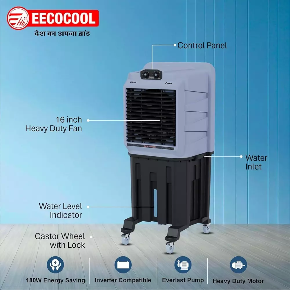 eecocool-chiller-100-l-desert-air-cooler-large-honeycomb-cooling-pad-with-auto-swing-technology
