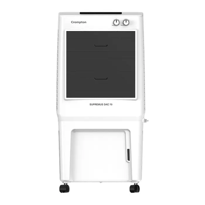Crompton Desert Air Cooler White & Black 190 W with 4 Caster Wheels, SUPREMUS Model Series