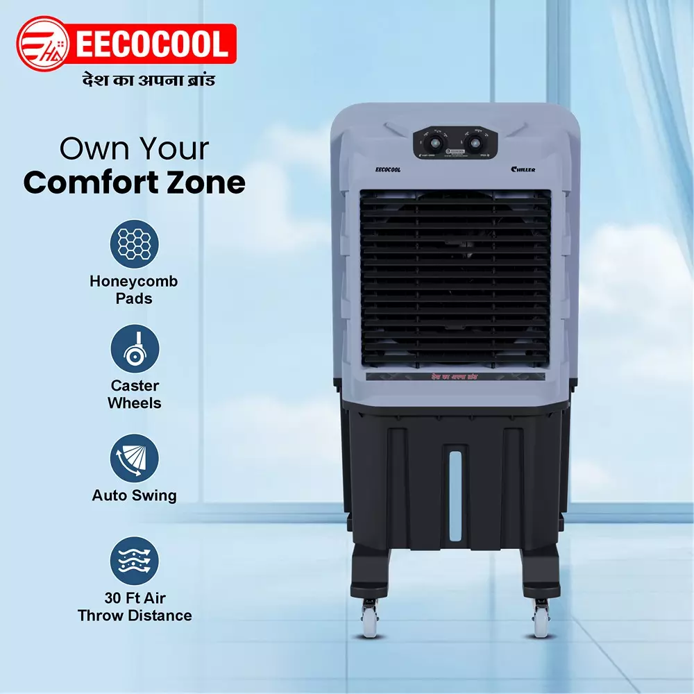 eecocool-chiller-85-l-desert-air-cooler-large-honeycomb-cooling-pad-with-auto-swing-technology