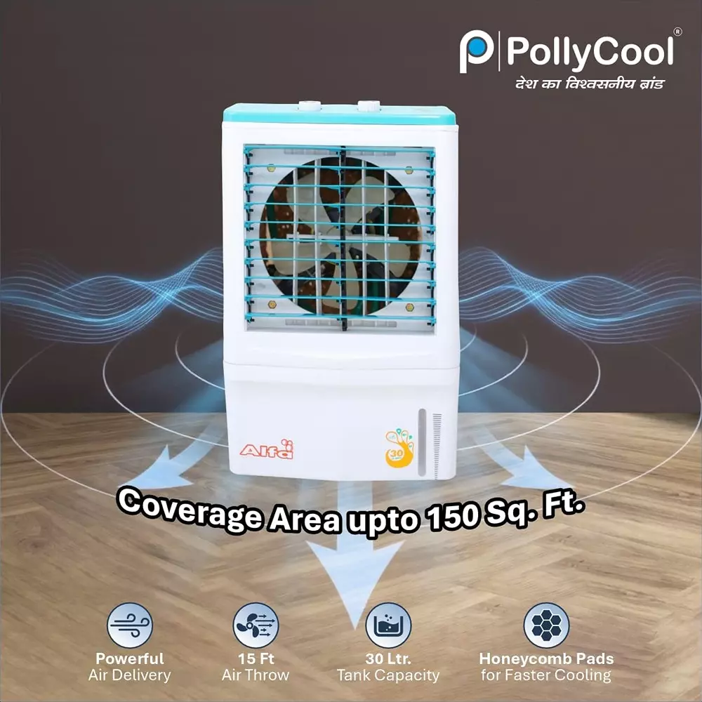 pollycool-85-w-counter-air-cooler-2500-rpm-speed-30-l-capacity-and-upto-10-ft-30-m-air-throw-alfa-30