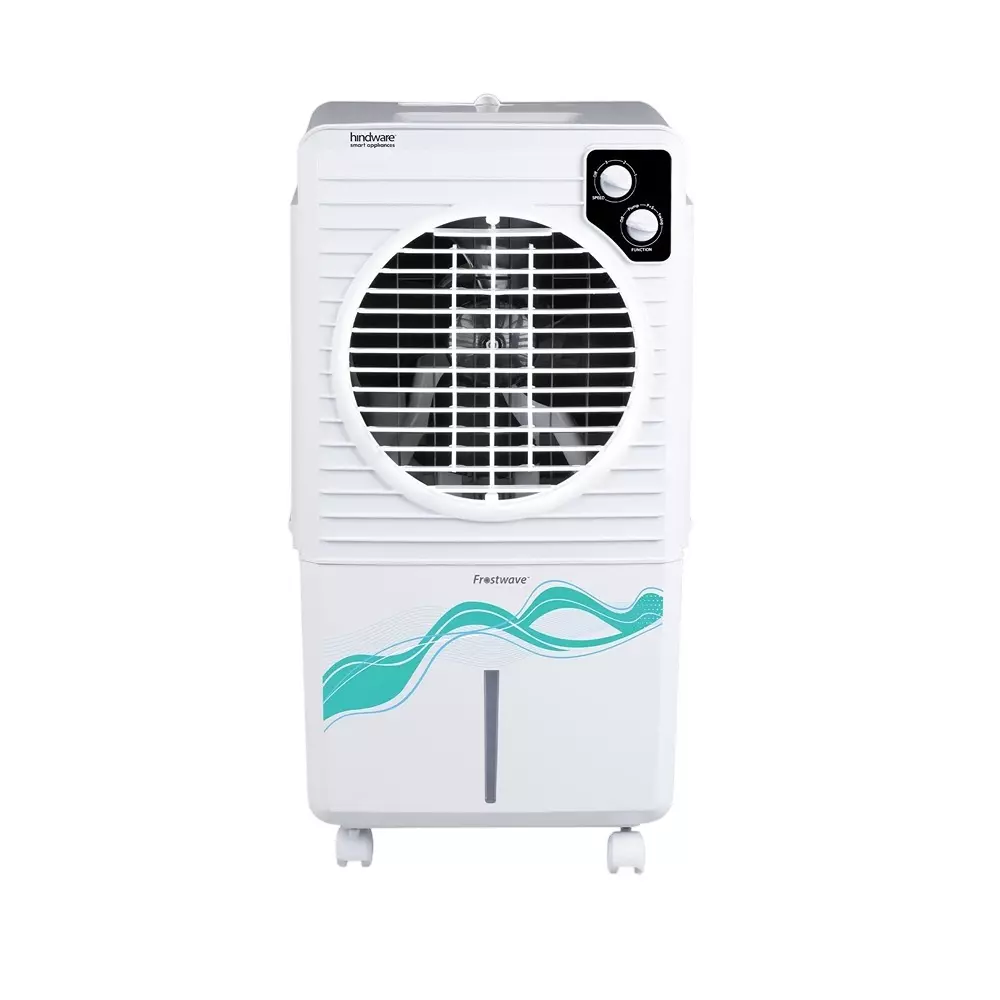 Hindware Smart Appliances 4 Wheel Personal Air Cooler 38 L Capacity White and Grey 100 W Power, Frostwave