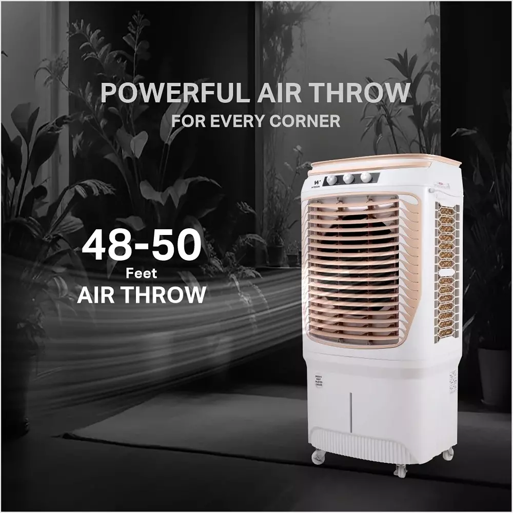 wiscon-air-cooler-with-3-speed-motor-glass-top-100-l-tank-capacity-honeycomb-pad-white-biege-for-home-office-use-wic100lfm