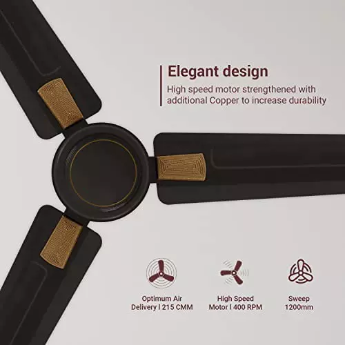 RR Signature RAPID DECO Ceiling Fan Velvet Brown 1200 mm Sweep 400 RPM