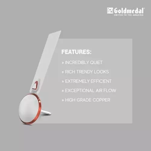 Goldmedal Eva Prime Ceiling Fan Metallic White 1200 mm, SCFP301748MQMEW