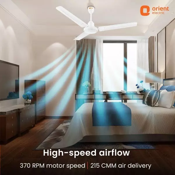 Orient Basic Falcon 400 Ceiling Fan White 1200 mm 53 W 3 Blades 370 RPM