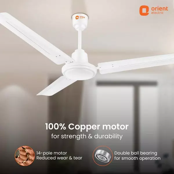 Orient Basic Falcon 400 Ceiling Fan White 1200 mm 53 W 3 Blades 370 RPM