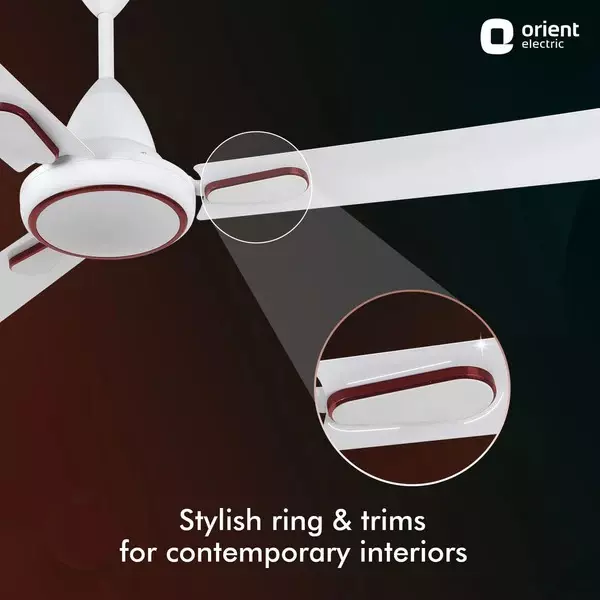 Orient BLDC Deco Hector Ceiling Fan with Remote White 1200 mm 32 W 3 Blades 350 RPM
