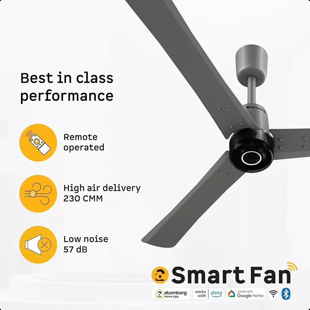 Atomberg Renesa Elite Smart Sand Grey 600 mm Ceiling Fan with Remote