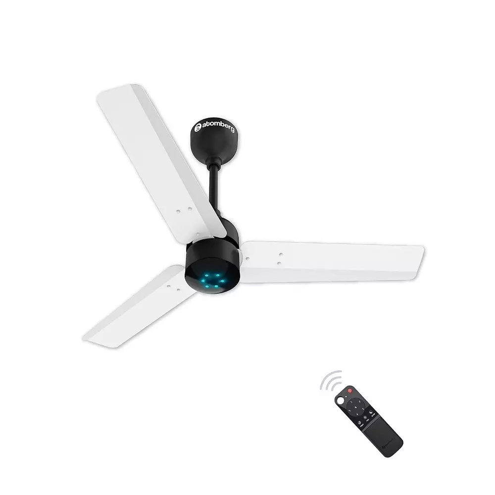 Atomberg Renesa Gloss White & Black 900 mm BLDC Motor Ceiling Fan With Remote