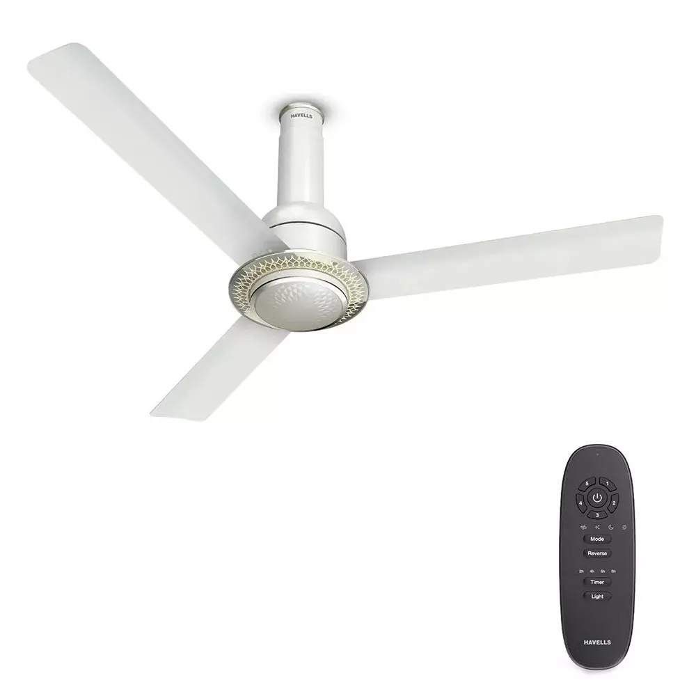 Havells Cera Underlight BLDC Premium Ceiling Fan with Remote 1200 mm Sweep Size Pearl White, FHCCT5SPWT48
