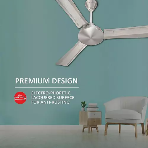 Havells EP Trendy ES Brushed Nicke 1200 mm Ceiling Fan, FHCTR1SBSN48