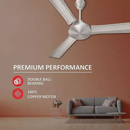 Havells EP Trendy ES Brushed Nicke 1200 mm Ceiling Fan, FHCTR1SBSN48