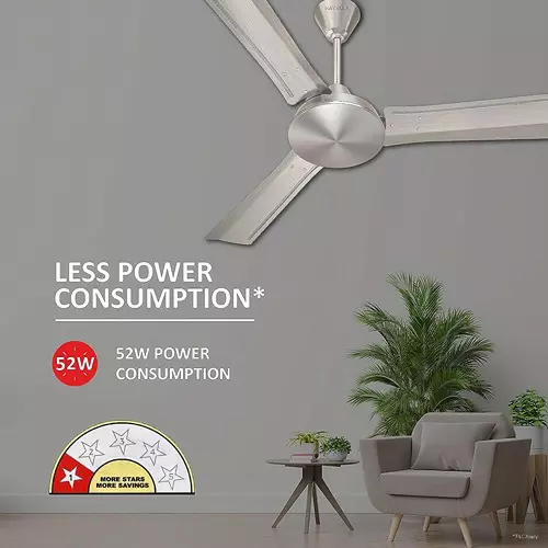 Havells EP Trendy ES Brushed Nickel 900 mm Ceiling Fan, FHCTR1SBSN36