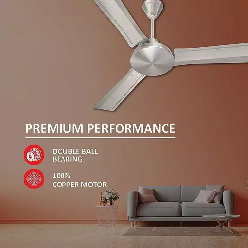 Havells EP Trendy ES Brushed Nickel 900 mm Ceiling Fan, FHCTR1SBSN36