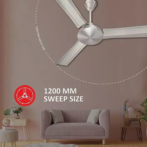 Havells EP Trendy ES Brushed Nickel 900 mm Ceiling Fan, FHCTR1SBSN36