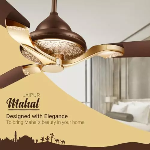 RR Signature JAIPUR MAHAL Ceiling Fan Tan Brown 1320 mm Sweep 320 RPM