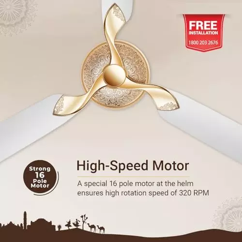 RR Signature JAIPUR MAHAL Ceiling Fan Agaria White 1320 mm Sweep 320 RPM