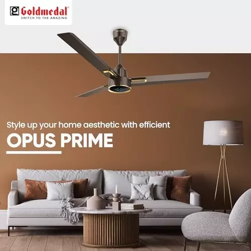 Goldmedal Opus Prime Ceiling Fan with Remote Control Pearl Brown 1200 mm, SCFP301948GLPBR
