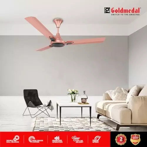 Goldmedal Senora Ceiling Fan Rose Gold 1200 mm, SCFP300948MQRGD