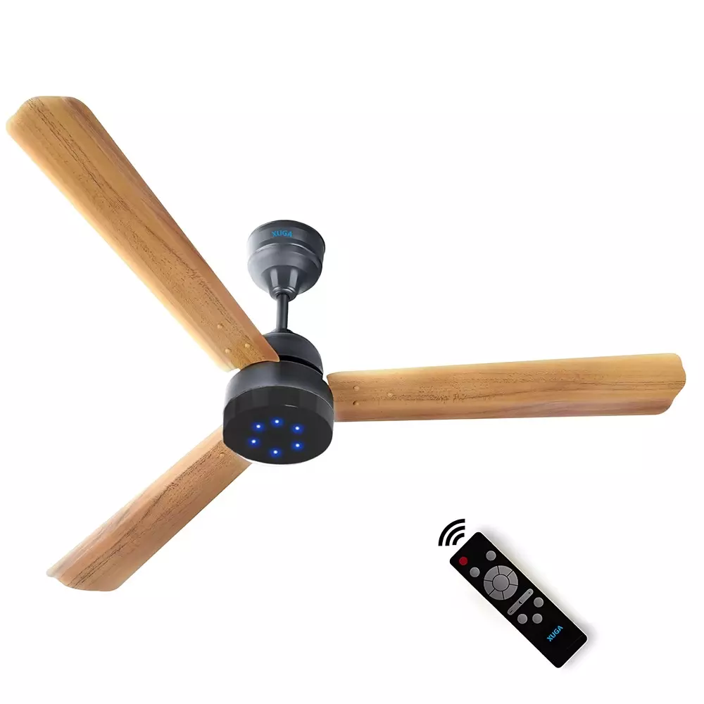 XUGA Aether F7W Premium Smart Ceiling Fan With Remote 380 RPM Speed 100% Copper Motor 28 W Wooden