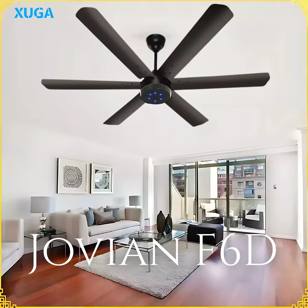 XUGA Jovian F6D Premium Smart Ceiling Fan With Remote 320 RPM Speed 100% Copper Motor 32 W Black