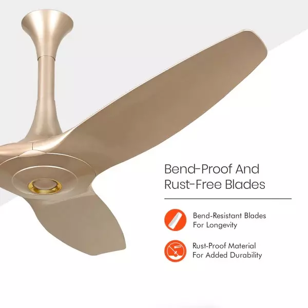 Orient BLDC Premium Aeroquiet Noiseless Ceiling Fan with Remote Mystic Gold 1200 mm 35 W 3 Blades 310 RPM