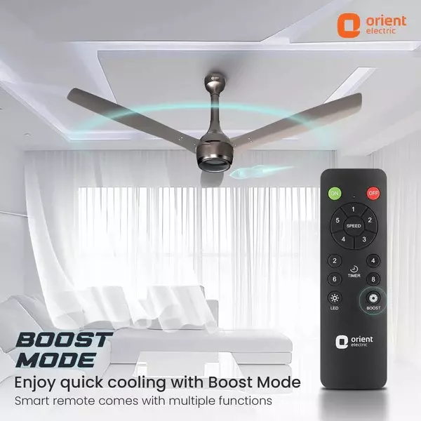 Orient BLDC Premium Aeon Antidust Ceiling Fan with Remote Magma Grey 1200 mm 32 W 3 Blades 350 RPM
