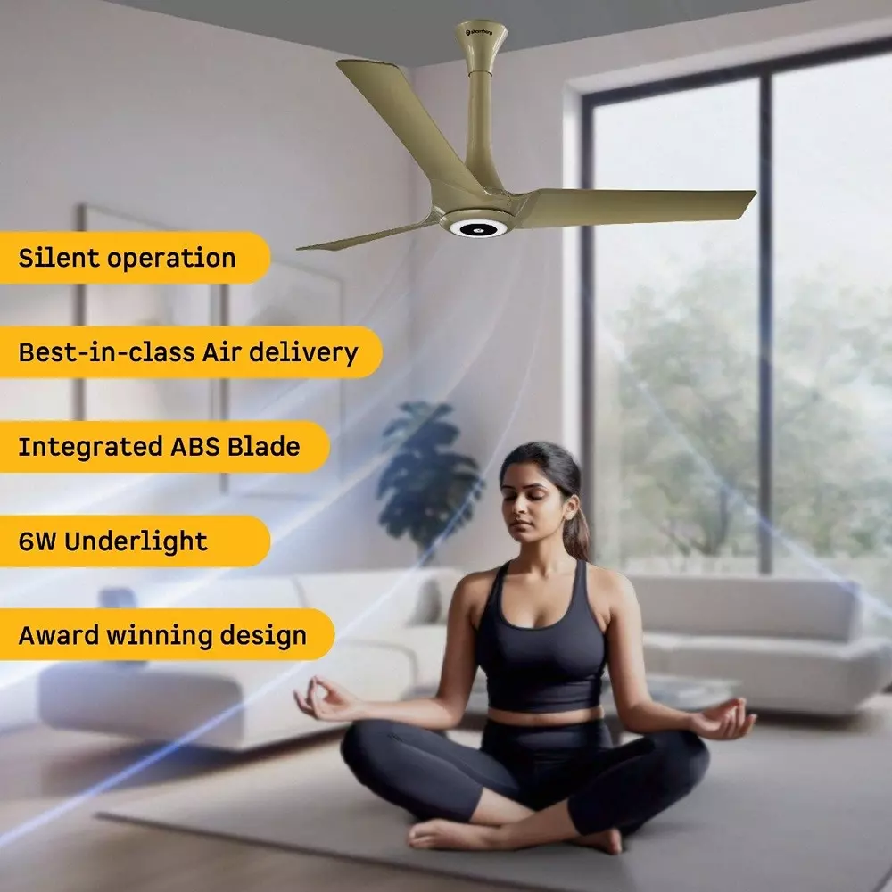 Atomberg Aris Starlight (All smart) Tuscan Gold 1200 mm Ceiling Fan with Remote