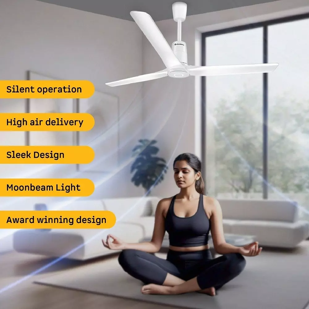 Atomberg Aris Contour (All Smart) Marble White 1200 mm Ceiling Fan with Remote